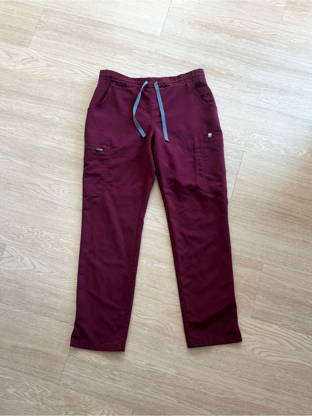 FIGS Scrub Pants Maroon Sz Small Straight Leg Technical Collection 27” Inseam